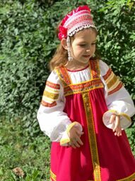 Дарьюшка, русский-народный костюм розовый (х/б), 2-3 года